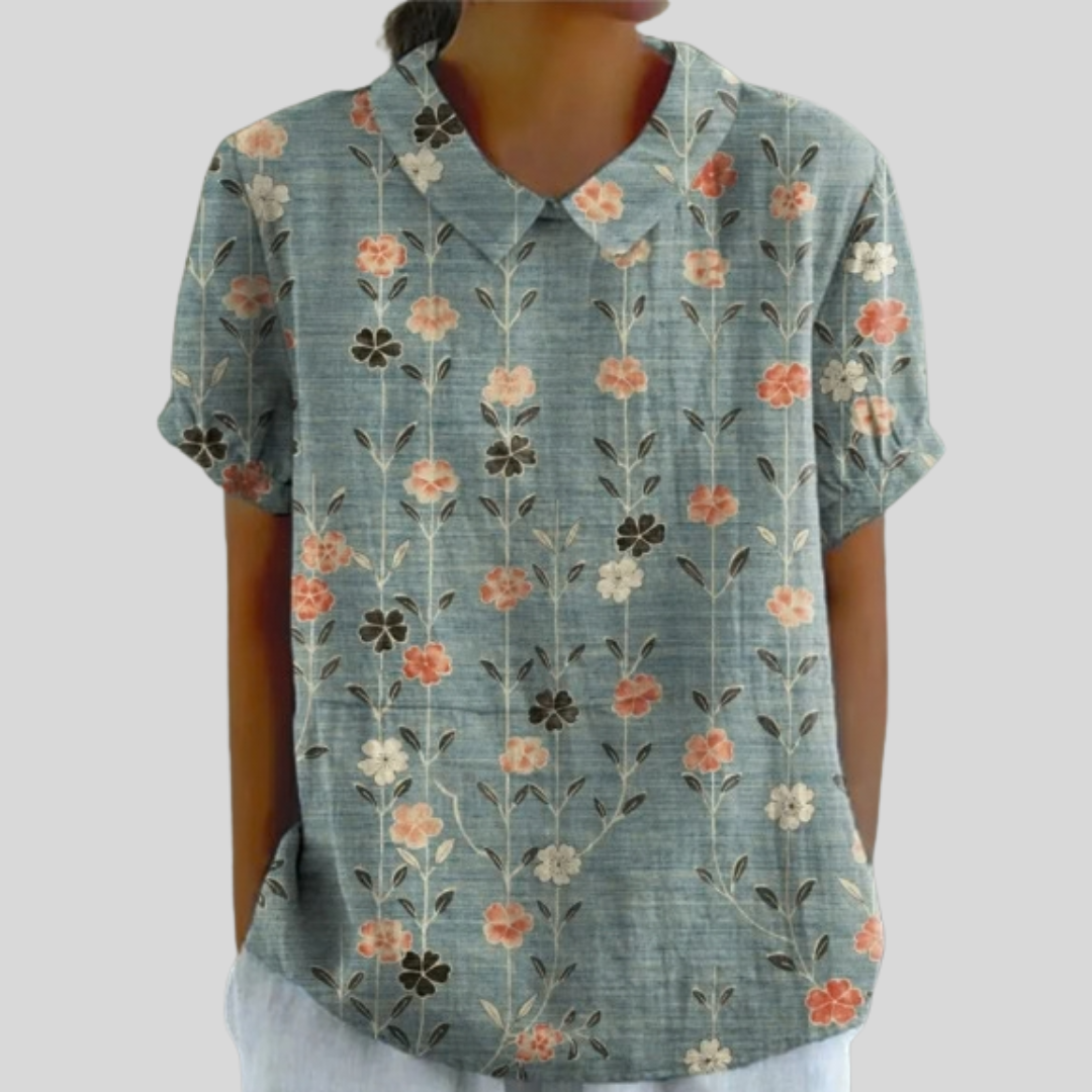 Élora™ | Blouse met bloemen in rijen