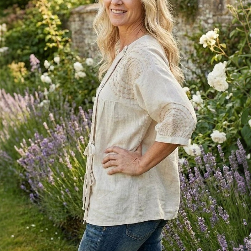 Élodie™ | Casual vintage blouse met print