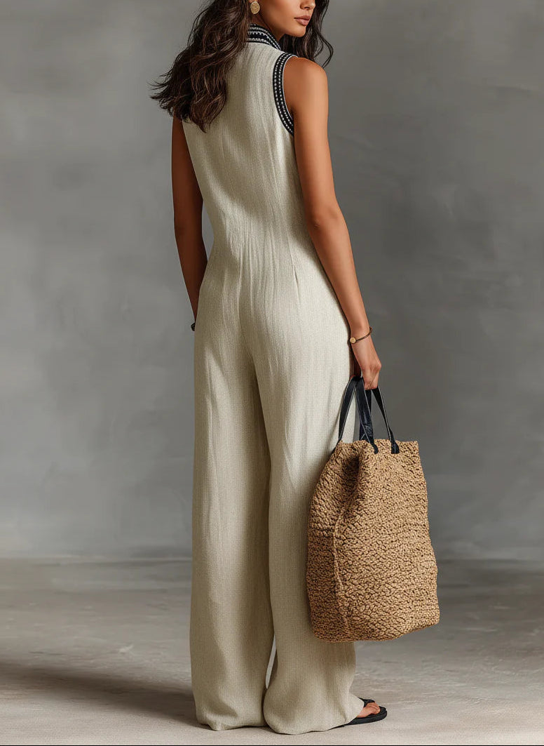 Fiamma™ | Jumpsuit met opstaande kraag