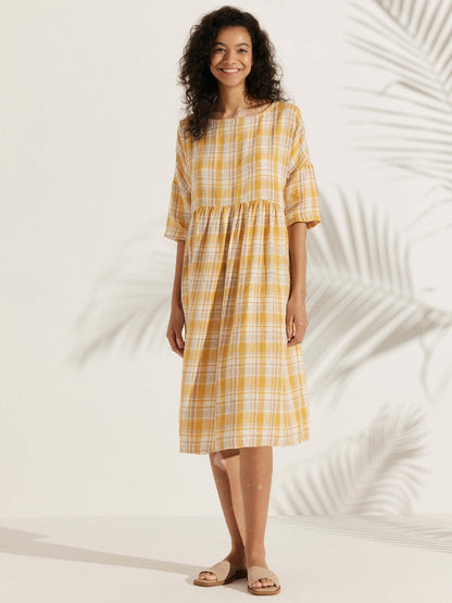 Clémence™ | Midi-jurk van linnen