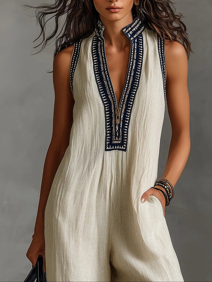 Fiamma™ | Jumpsuit met opstaande kraag