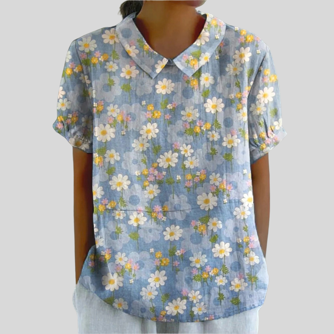 Coralie™ | Blouse met verse margrieten