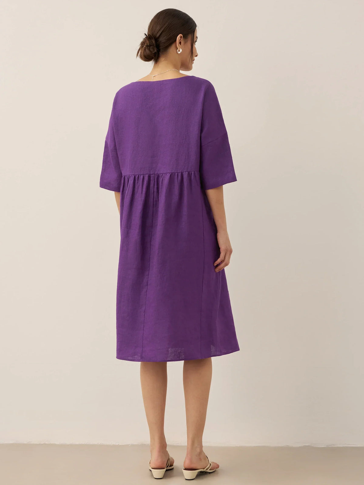 Clémence™ | Midi-jurk van linnen