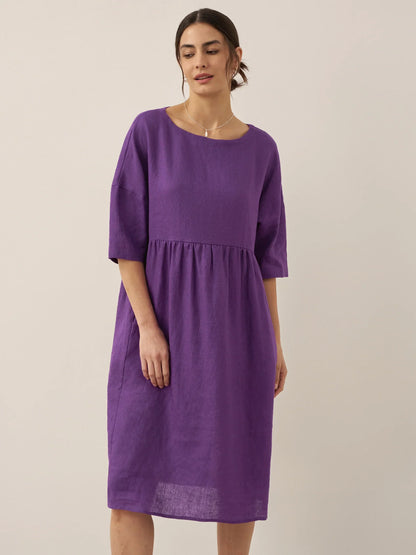 Clémence™ | Midi-jurk van linnen