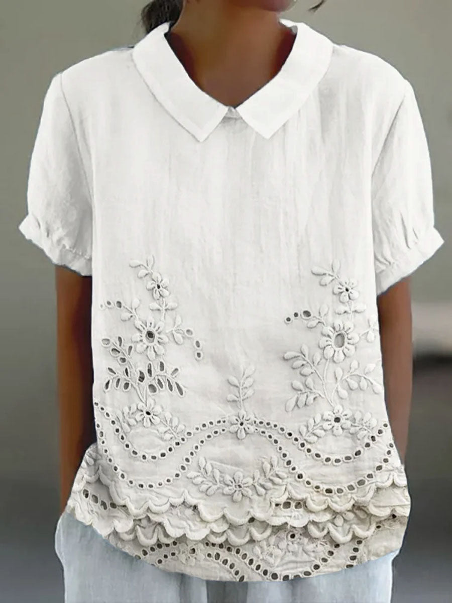 Lily™ | Geborduurde blouse