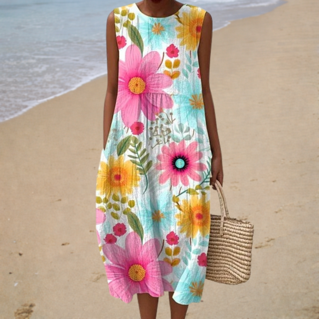 Adélaïde™ | Midi-jurk met bloemen