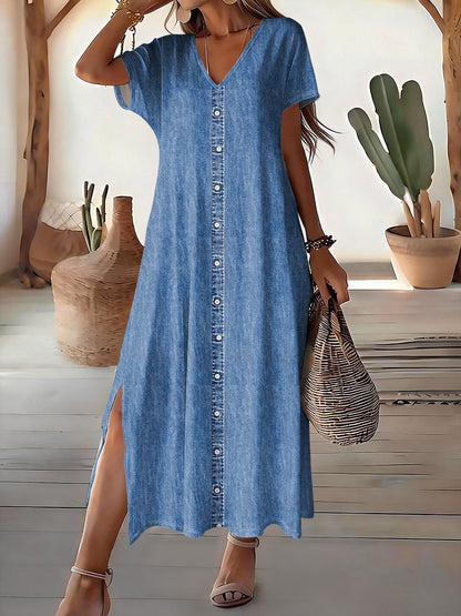 Hélène™ | Retro denim-jurk