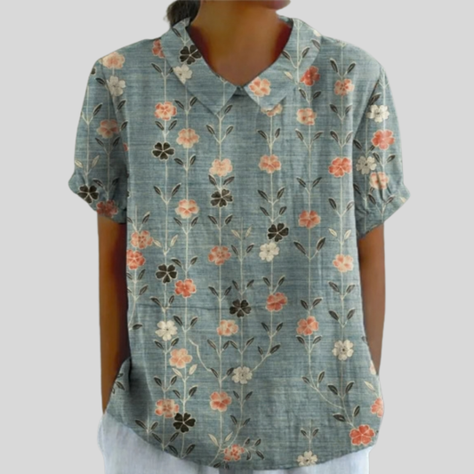 Élora™ | Blouse met bloemen in rijen