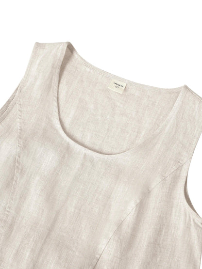 Amandine™ | Linnen strandjurk met A-lijnsnit