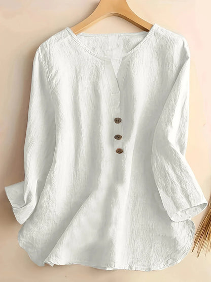 Solénya™ | Blouse katoen-linnen