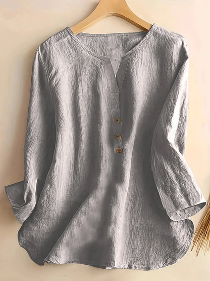 Solénya™ | Blouse katoen-linnen