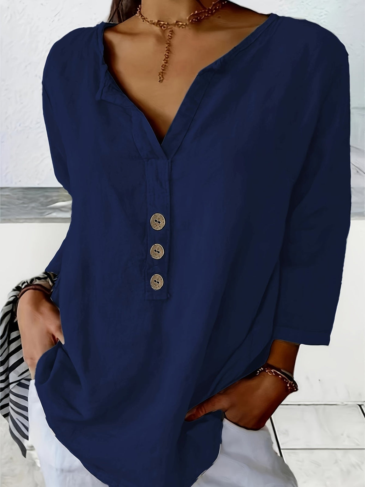 Solénya™ | Blouse katoen-linnen