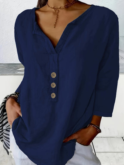 Solénya™ | Blouse katoen-linnen