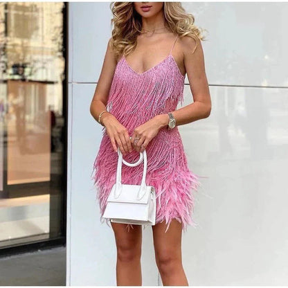 WARDA™ | Jurk met franjes