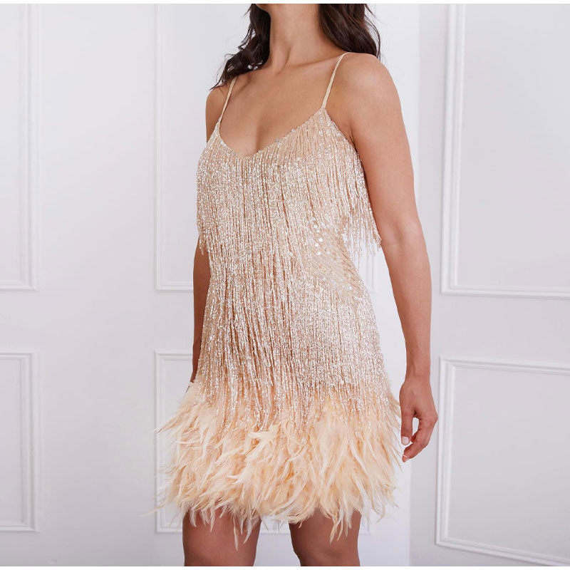 WARDA™ | Jurk met franjes