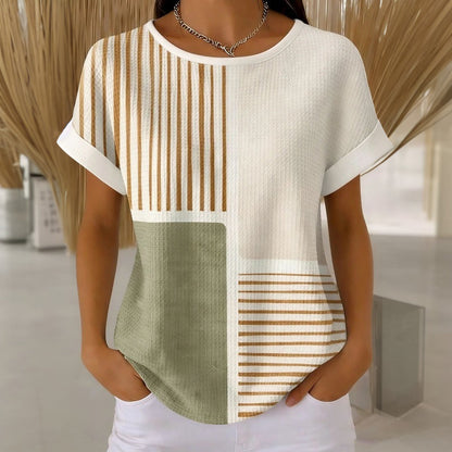 Élina™ | T-shirt gestreept met kleurblokken