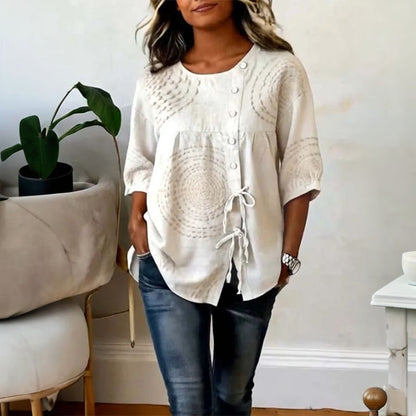 Élodie™ | Casual vintage blouse met print