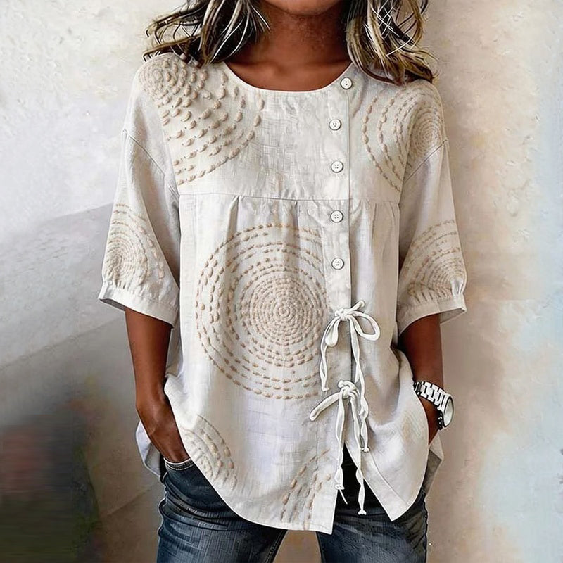 Élodie™ | Casual vintage blouse met print