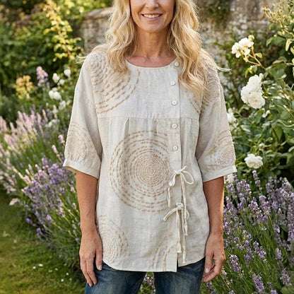 Élodie™ | Casual vintage blouse met print