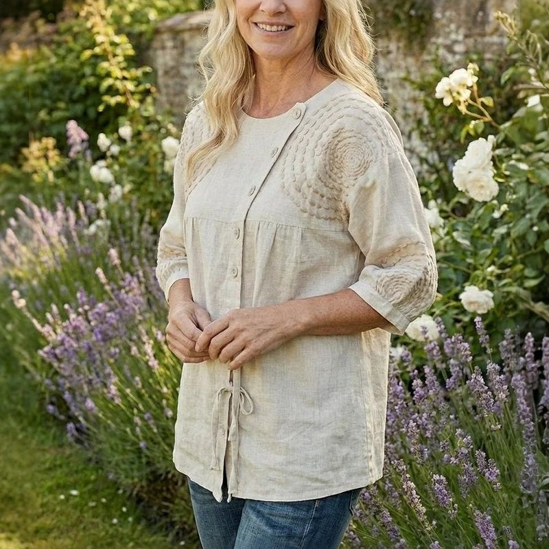 Élodie™ | Casual vintage blouse met print