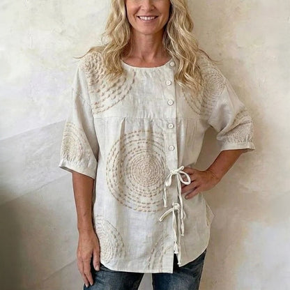 Élodie™ | Casual vintage blouse met print
