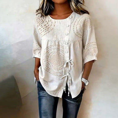 Élodie™ | Casual vintage blouse met print