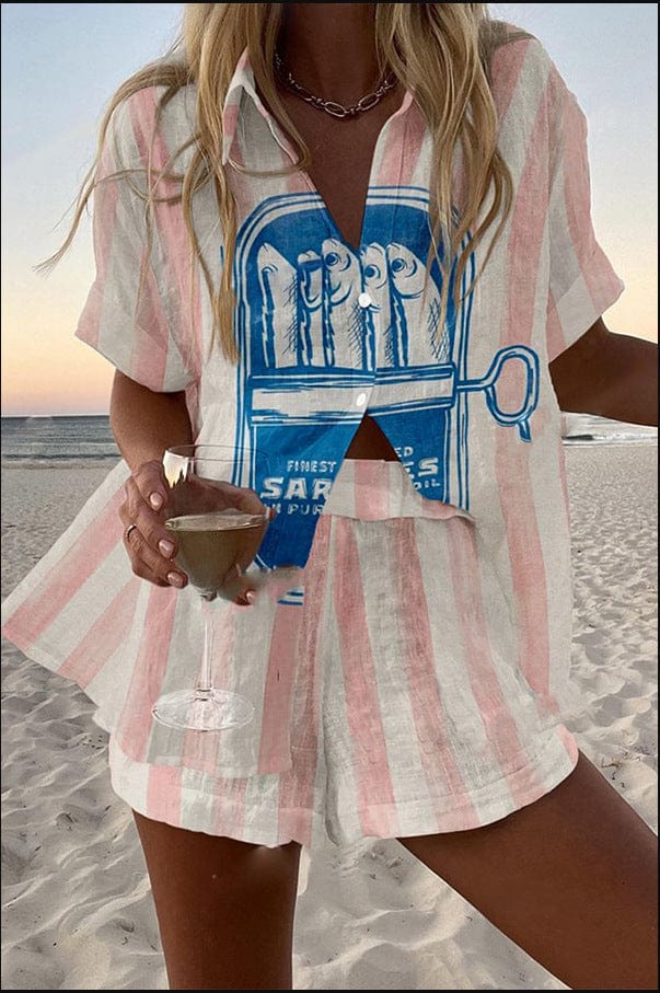 Ingrid™ | Katoenen blouse en korte broek