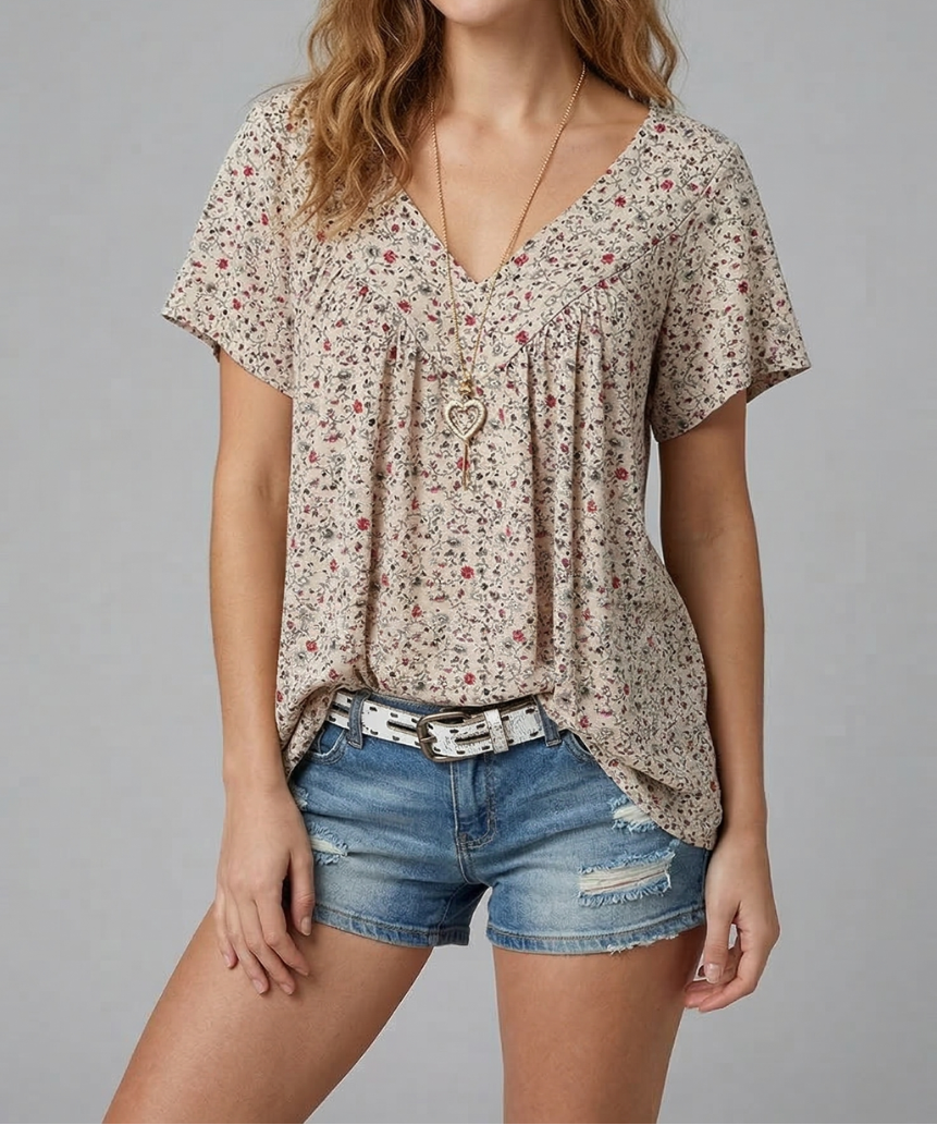 Trisha™ | T-shirt met V-hals