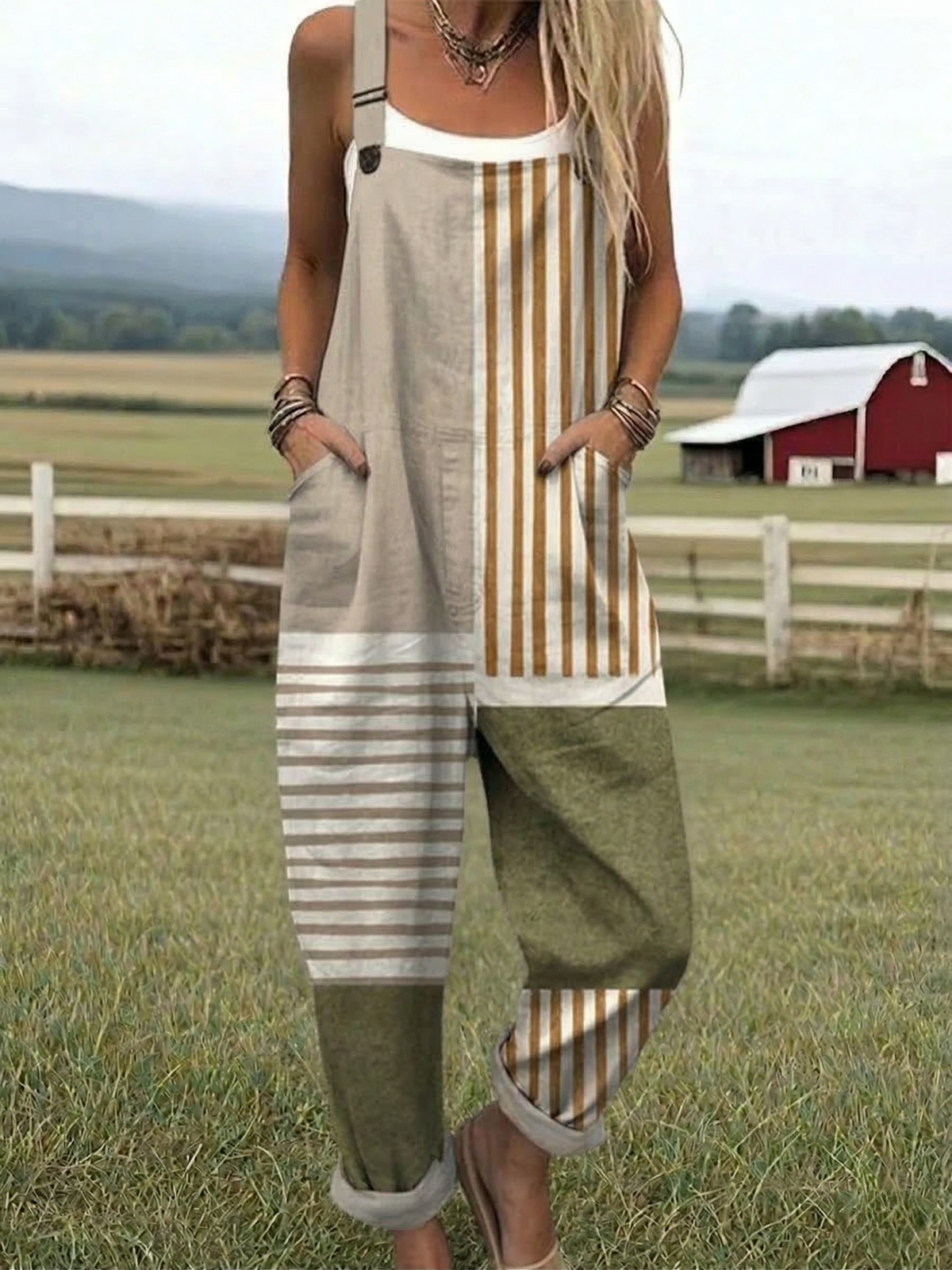 Leona™ | Gestreepte jumpsuit