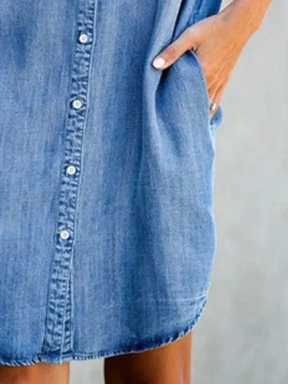 Theresa™ | Zomerse denimjurk