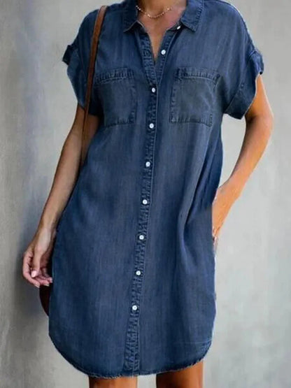 Theresa™ | Zomerse denimjurk