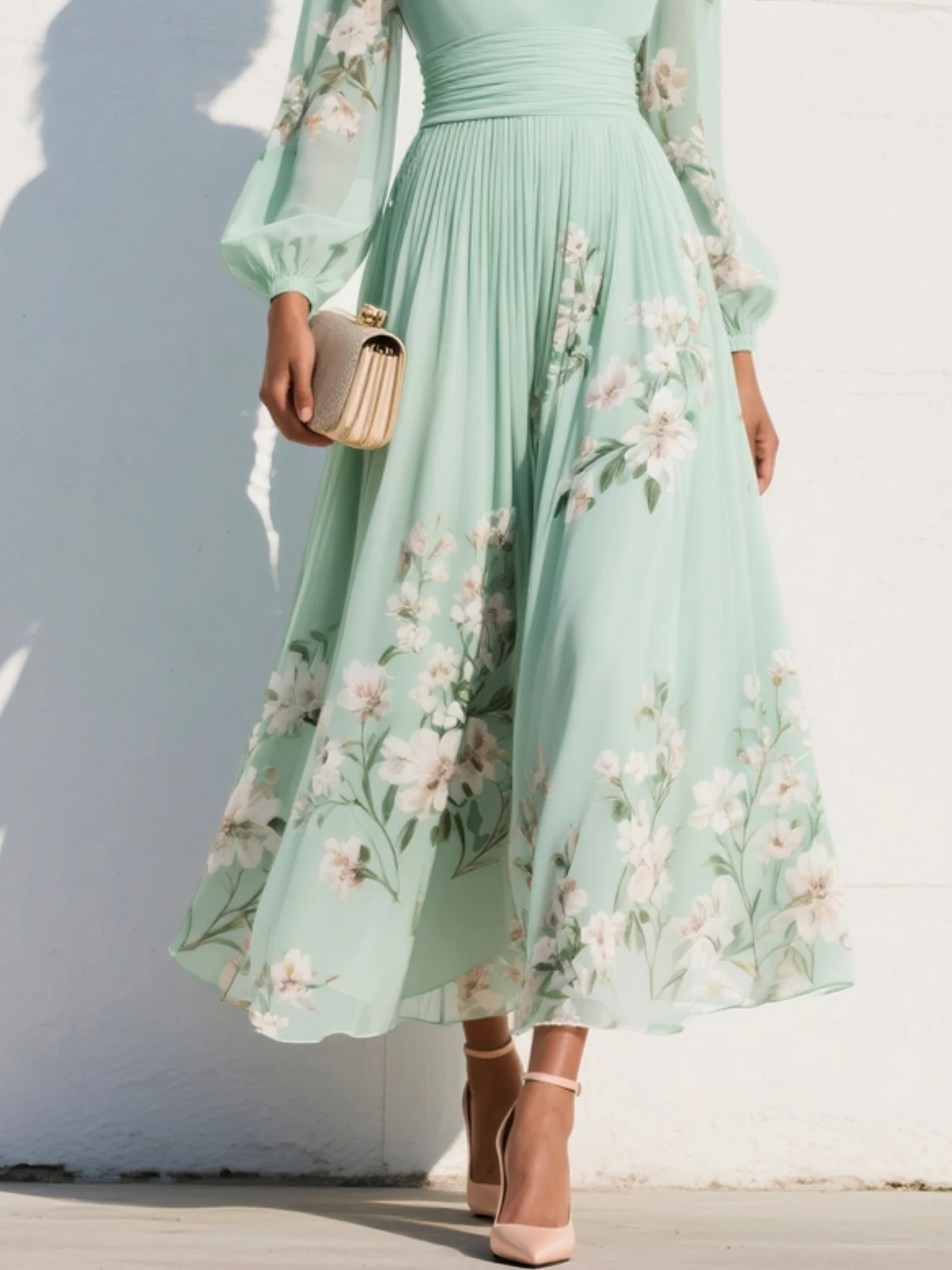 Sakura™ | Maxi-jurk met plooien