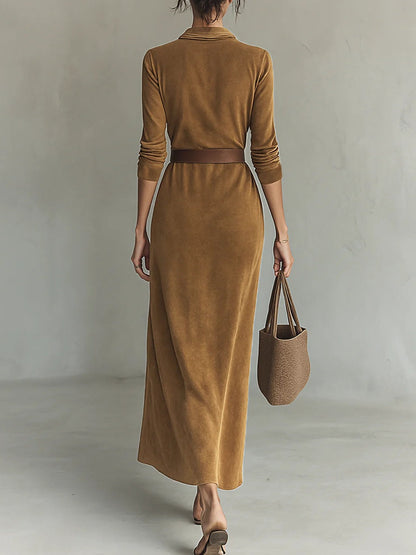 Azaria™ | Lange suède jurk