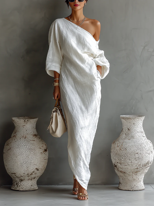 Thalassa™ | Maxi-jurk met één schouderband