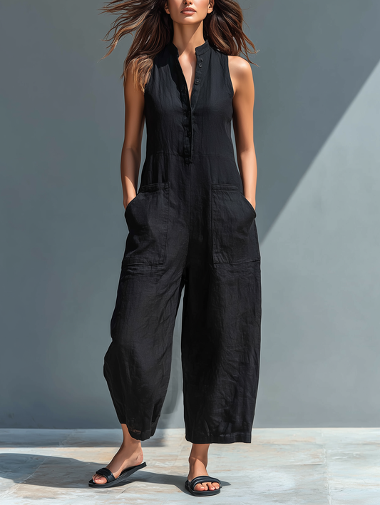 Noelia™ | Mouwloze jumpsuit