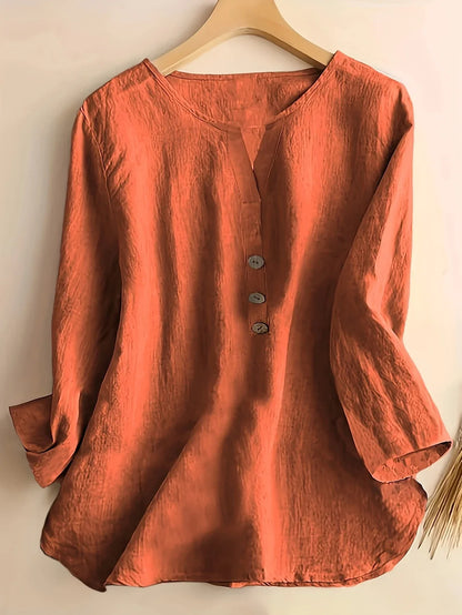 Solénya™ | Blouse katoen-linnen