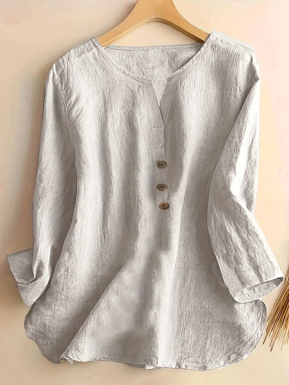 Solénya™ | Blouse katoen-linnen