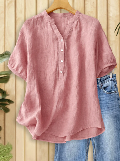Heather™ | Eenvoudige blouse met V-hals