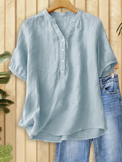 Heather™ | Eenvoudige blouse met V-hals