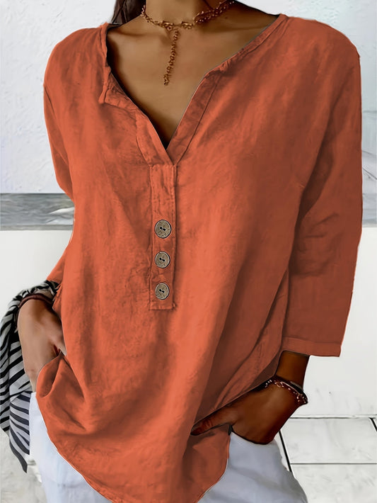 Solénya™ | Blouse katoen-linnen