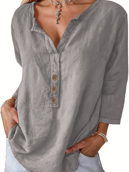 Solénya™ | Blouse katoen-linnen