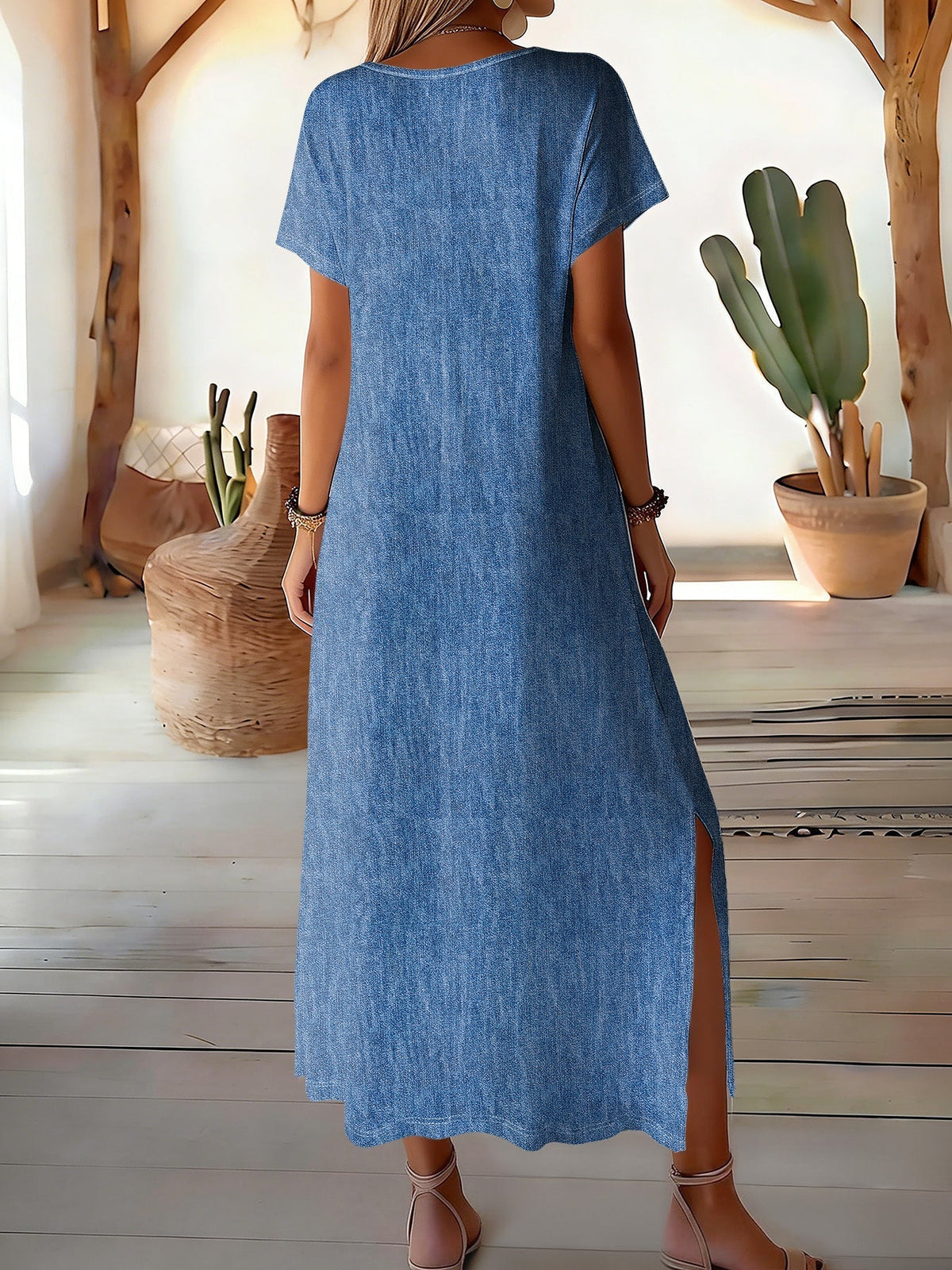 Hélène™ | Retro denim-jurk