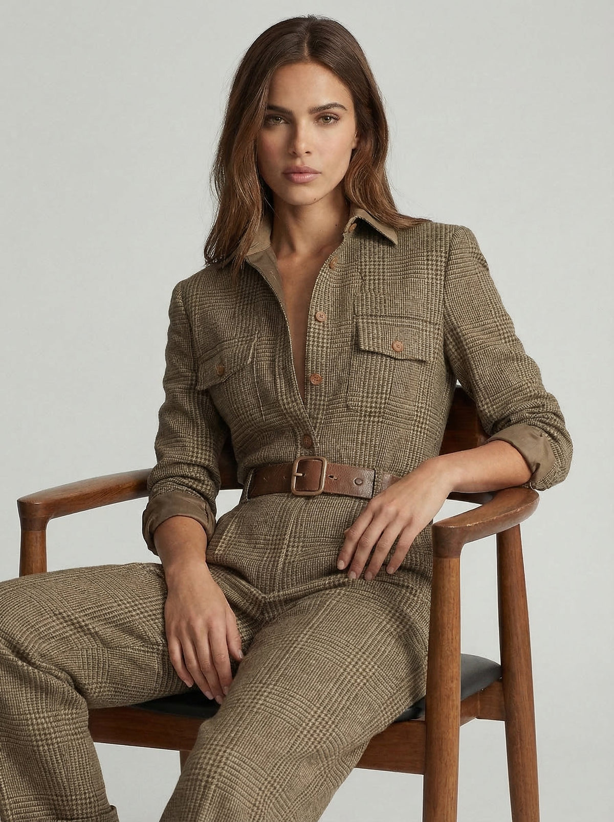 Celia™ | Geruit jumpsuit