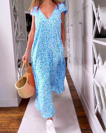 Glaiza | Maxi-jurk met V-hals