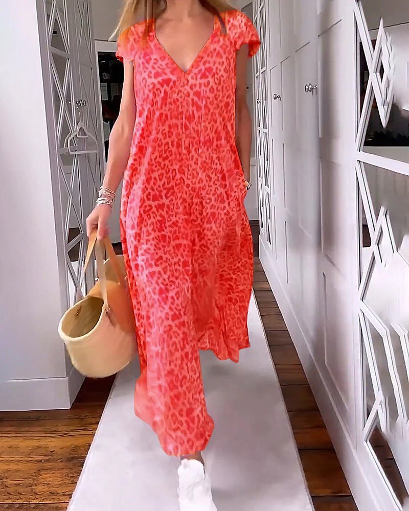 Glaiza | Maxi-jurk met V-hals
