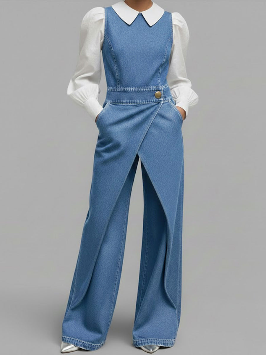 Louise™ | Spijkerjumpsuit zonder mouwen