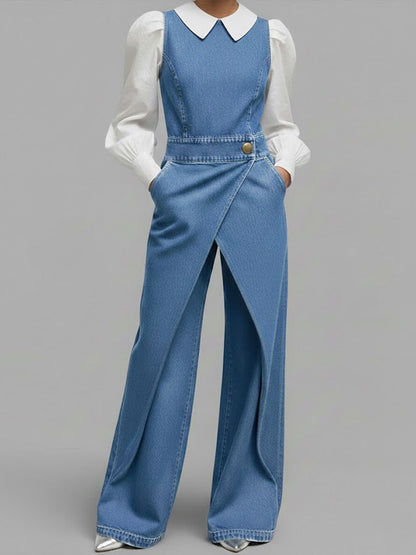 Louise™ | Spijkerjumpsuit zonder mouwen
