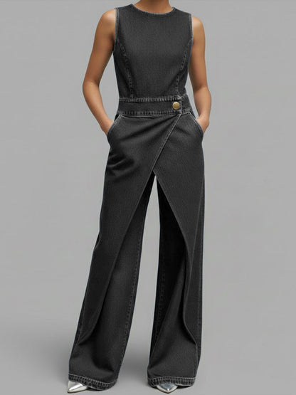 Louise™ | Spijkerjumpsuit zonder mouwen