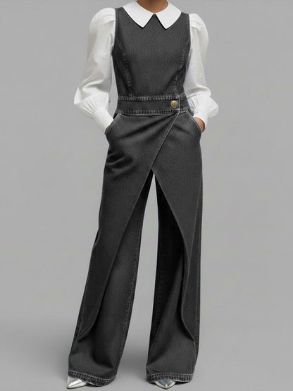 Louise™ | Spijkerjumpsuit zonder mouwen