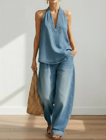 Ivy™ | Vintage denim tweedelige set